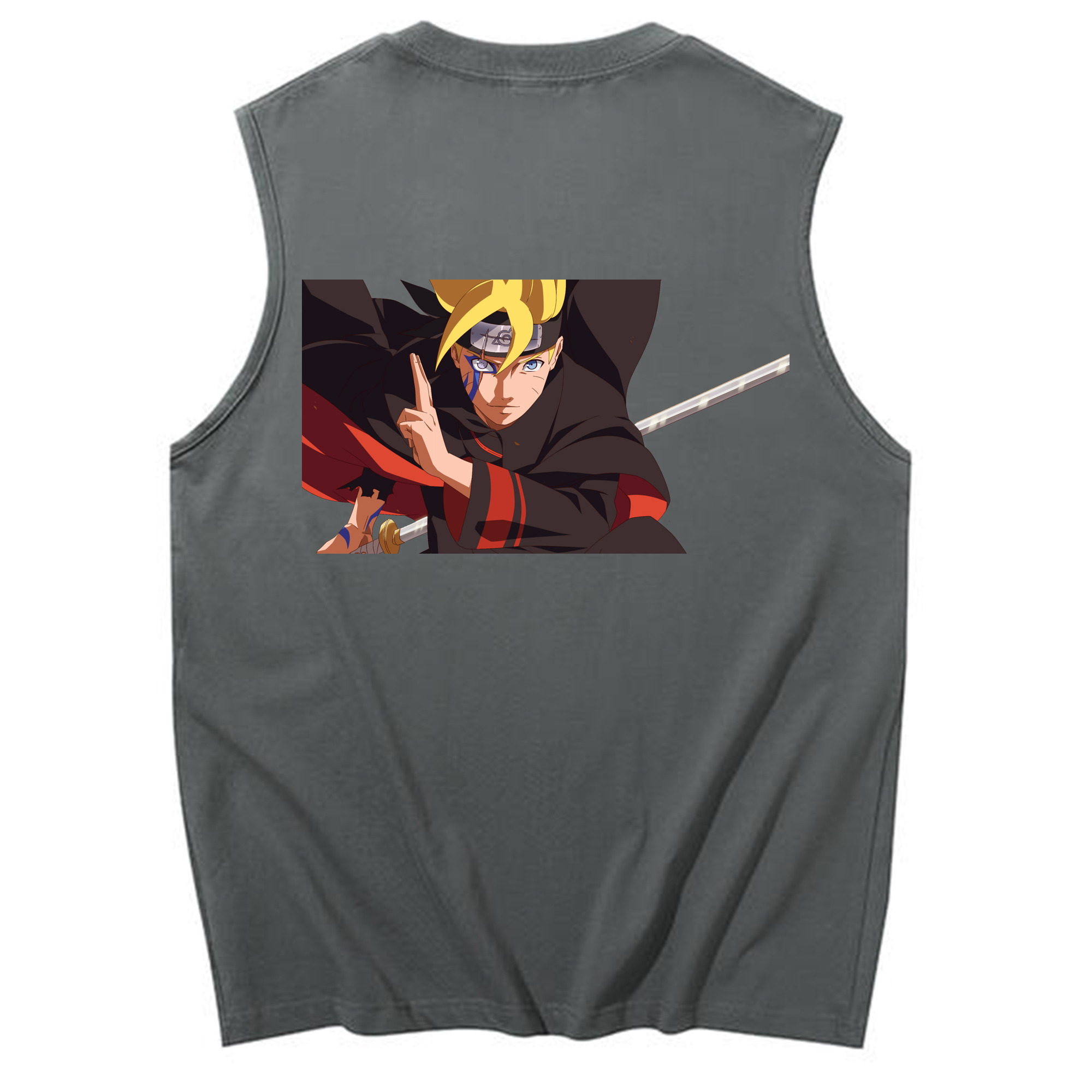 （画像用） NARUTO -ナルト- うずまき ボルト Uzumaki Boruto コットン100％タンクトップ（背面プリント）